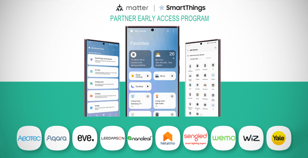 La piattaforma SmartThings di Samsung sarà la prima a testare i dispositivi Matter